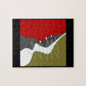 Abstrakte, moderne, kreative, applicke Kissen mit Puzzle (Horizontal)