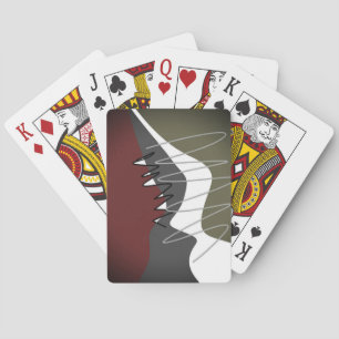 Abstrakte, moderne, kreative, applicke Kissen mit  Spielkarten