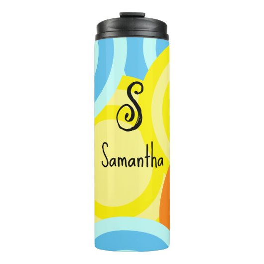 Abstrakte moderne Kreise Thermosbecher (Vorderseite)