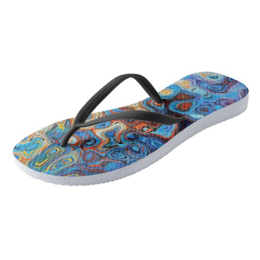 Abstrakte Moderne Kunst Badesandalen (Schrägansicht)