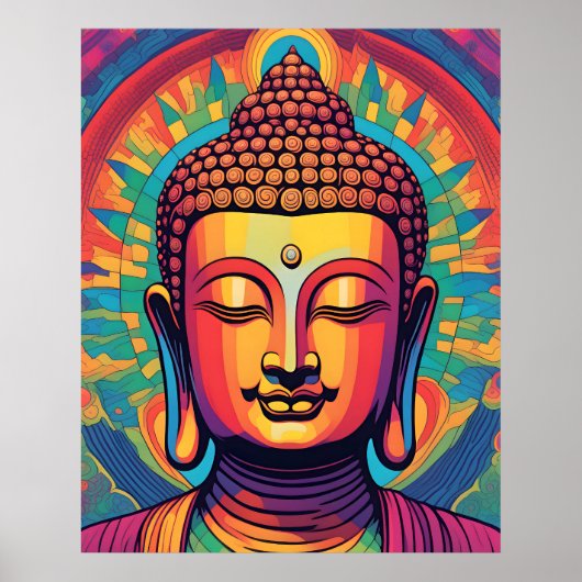 Abstrakte Moderne Kunst | Calm Buddha Portrait Poster (Vorne)