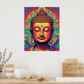 Abstrakte Moderne Kunst | Calm Buddha Portrait Poster (Küche)