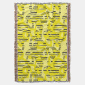 Abstrakte, moderne Kunst, gestreift, gelb, schwarz Decke (Vorderseite Vertikal)