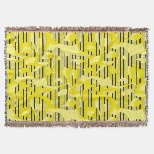 Abstrakte, moderne Kunst, gestreift, gelb, schwarz Decke (Vorderseite)
