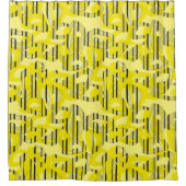 Abstrakte, moderne Kunst, gestreift, gelb, schwarz Duschvorhang (Vorderseite)