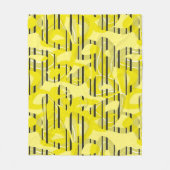 Abstrakte, moderne Kunst, gestreift, gelb, schwarz Fleecedecke (Vorderseite)