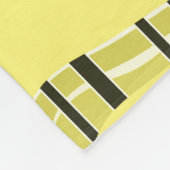 Abstrakte, moderne Kunst, gestreift, gelb, schwarz Fleecedecke (Ecke)