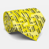 Abstrakte, moderne Kunst, gestreift, gelb, schwarz Krawatte (Gerollt)