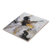 Abstrakte Moderne Kunst Grau, Weiß, Schwarz und Go Fliese (Seite)