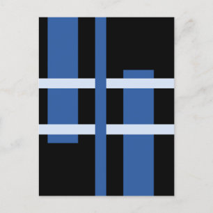 Abstrakte Moderne Kunst Lines Blue Black Feiertagspostkarte