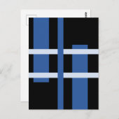 Abstrakte Moderne Kunst Lines Blue Black Postkarte (Vorne/Hinten)