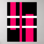 Abstrakte moderne Kunst Lines Pink White Black Poster (Vorne)