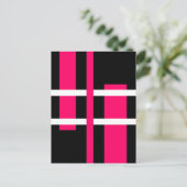 Abstrakte moderne Kunst Lines Pink White Black Postkarte (Stehend Vorderseite)