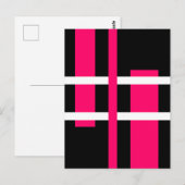 Abstrakte moderne Kunst Lines Pink White Black Postkarte (Vorne/Hinten)