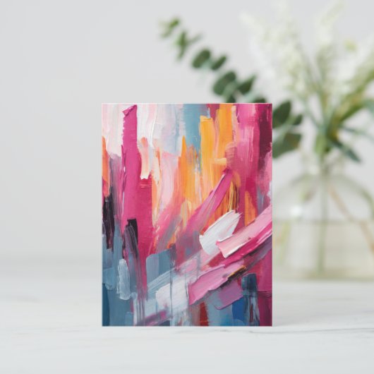 Abstrakte Moderne Kunst Postkarte (Stehend Vorderseite)