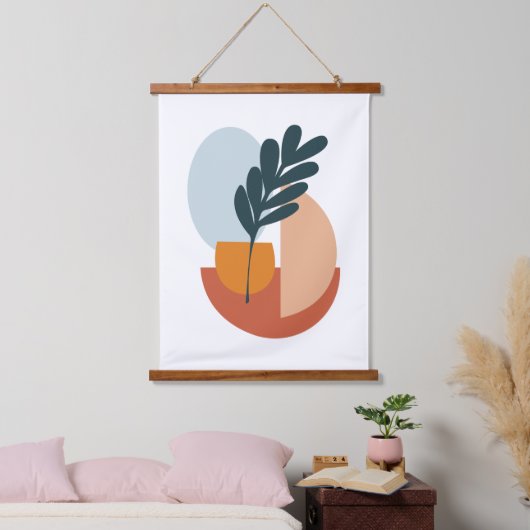 Abstrakte Moderne Kunst Wandteppich Mit Holzrahmen (Schlafzimmer)