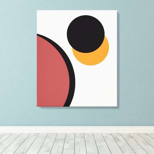 Abstrakte moderne Kunstzirkeln Orange Brown Black Leinwanddruck (Insitu (Holzboden))