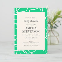 Abstrakte moderne Linie Art Green Custom Baby Dusc