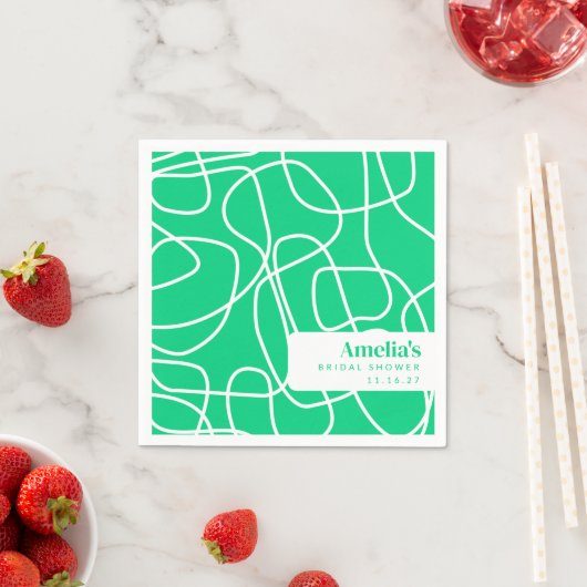 Abstrakte moderne Linie Art Green Custom Dusche Serviette (Beispiel)