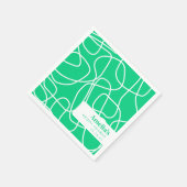 Abstrakte moderne Linie Art Green Custom Dusche Serviette (Ecke)