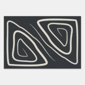 Abstrakte moderne Linien Schwarz/Weiß Geschenkpapier Set (Vorderseite 2)