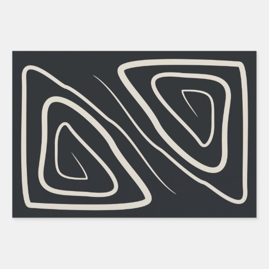 Abstrakte moderne Linien Schwarz/Weiß Geschenkpapier Set (Vorderseite 2)