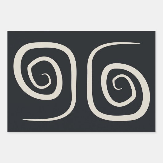 Abstrakte moderne Linien Schwarz/Weiß Geschenkpapier Set (Vorderseite)