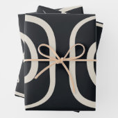 Abstrakte moderne Linien Schwarz/Weiß Geschenkpapier Set (Beispiel)
