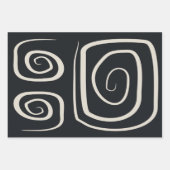 Abstrakte moderne Linien Schwarz/Weiß Geschenkpapier Set (Vorderseite 3)