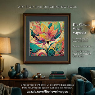 Abstrakte moderne Magnolien-Kunst Poster