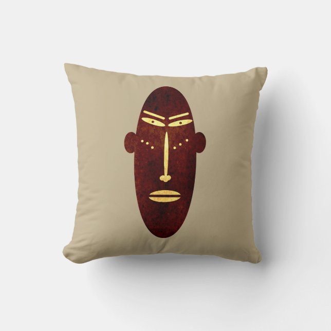 abstrakte moderne Maske Kissen (Vorderseite)