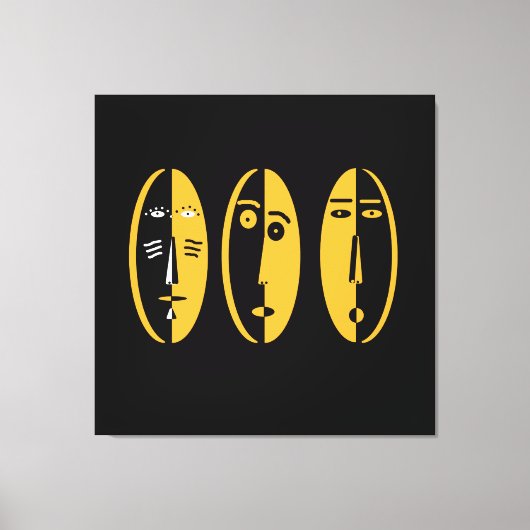 Abstrakte moderne Masken Leinwanddruck (Vorderseite)