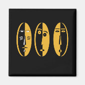 abstrakte moderne Masken Magnet (Vorne)