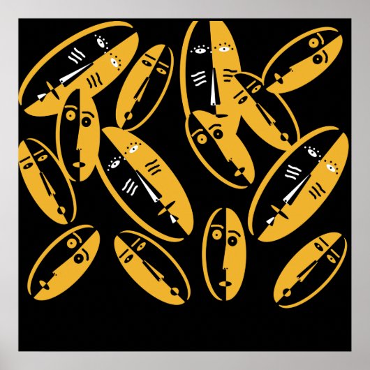 abstrakte moderne Masken Poster (Vorne)