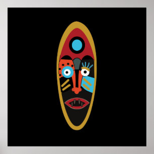 abstrakte moderne Maskentechnik Poster