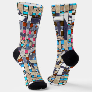 Abstrakte, moderne, minimalistische Kunstlandschaf Socken