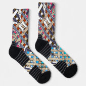 Abstrakte, moderne, minimalistische Kunstlandschaf Socken (Rechts)