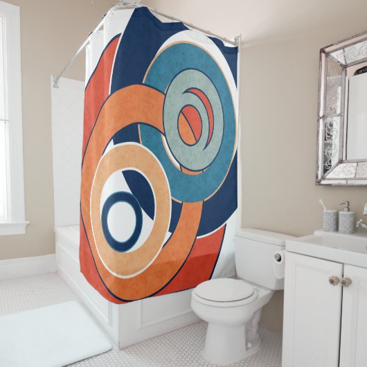 Abstrakte moderne minimalistische Kunstlandschaft Duschvorhang (Beispiel)