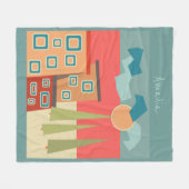 Abstrakte moderne minimalistische Kunstlandschaft Fleecedecke (Vorderseite (Horizontal))