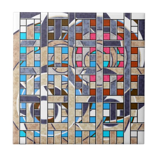 Abstrakte moderne minimalistische Kunstlandschaft Fliese (Vorderseite)