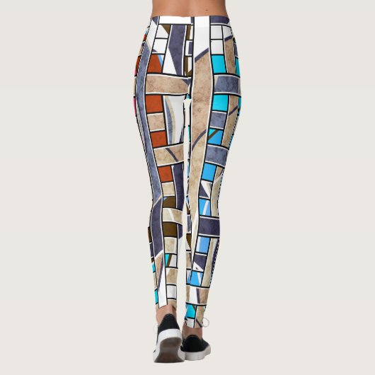 Abstrakte moderne minimalistische Kunstlandschaft Leggings (Rückseite)