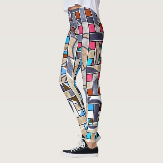 Abstrakte moderne minimalistische Kunstlandschaft Leggings (Links)
