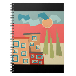 Abstrakte moderne minimalistische Kunstlandschaft Notizblock