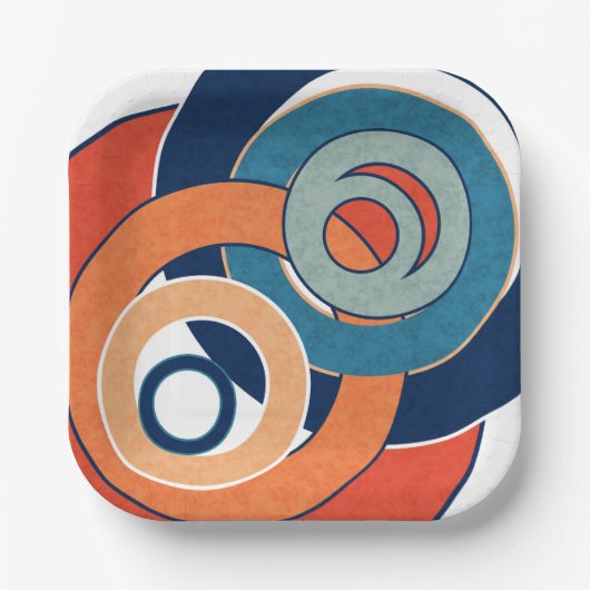 Abstrakte moderne minimalistische Kunstlandschaft Pappteller (Vorderseite)