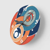 Abstrakte moderne minimalistische Kunstlandschaft Runde Wanduhr (Winkel)