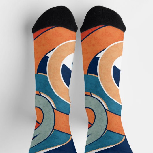 Abstrakte moderne minimalistische Kunstlandschaft Socken (Oben)