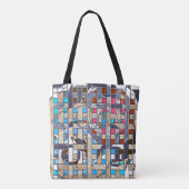 Abstrakte moderne minimalistische Kunstlandschaft Tasche (Rückseite)