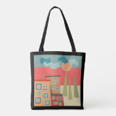 Abstrakte moderne minimalistische Kunstlandschaft Tasche (Rückseite)