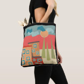 Abstrakte moderne minimalistische Kunstlandschaft Tasche (Von Nahem)