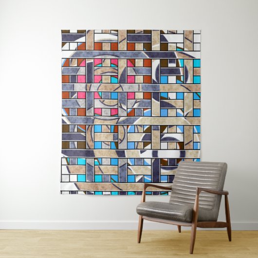 Abstrakte moderne minimalistische Kunstlandschaft Wandteppich (Beispiel)